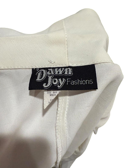 Vintage Dawn Joy Fashions Women's White Sleeveless Blazer Dress, size Medium