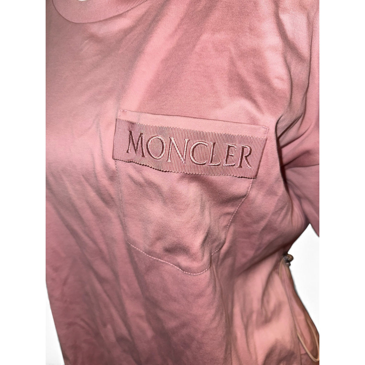 Moncler Dusty Pink Cotton Cinched-Back Pocket Top