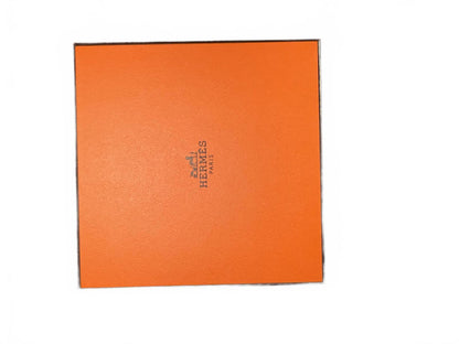 New in box, Hermès Light Pink/Peach Evelyn Embroidered Logo Cotton Handkerchief