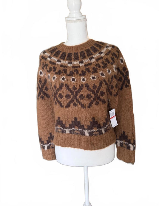 New Frame Brown Patterned Women's Sweater, XS