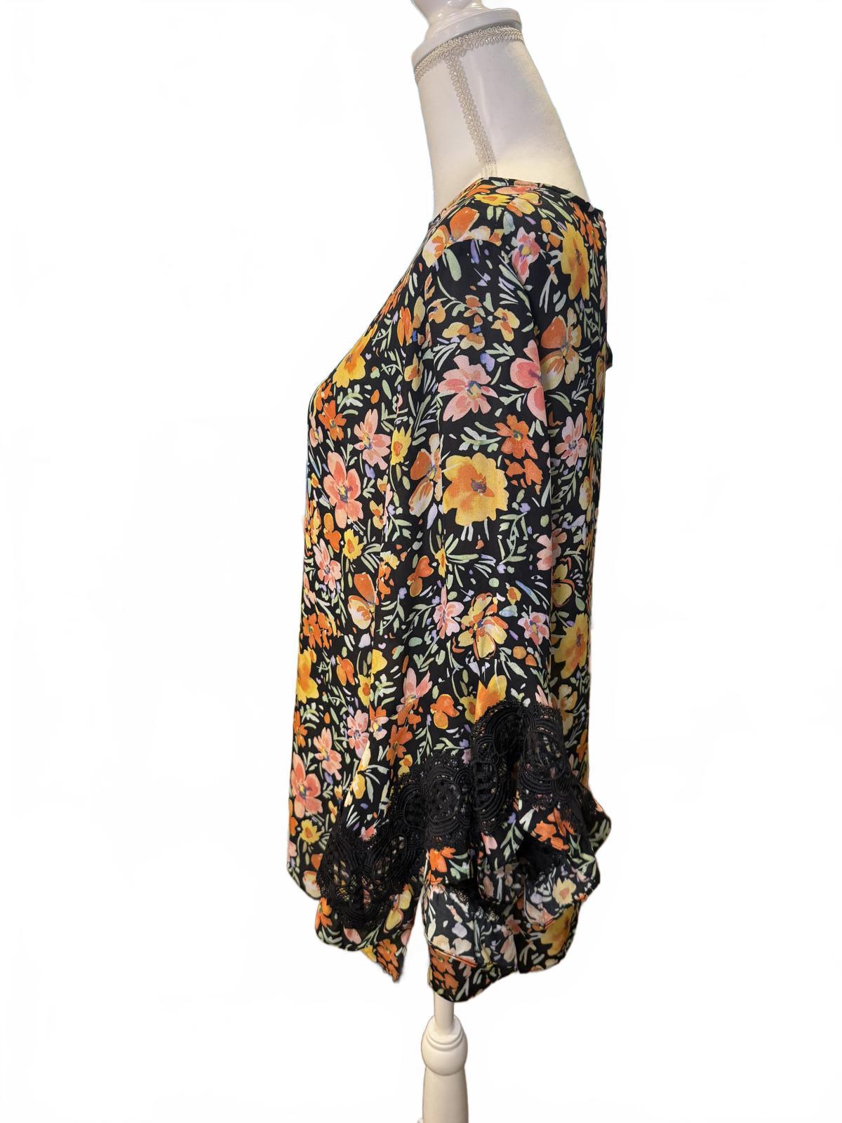 Kobi Halperin Floral Print Silk Blouse, Large