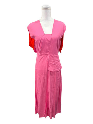 New Bottega Veneta Two-Tone Barbie Pink Cut-Out Midi Dress, US 2/IT 38