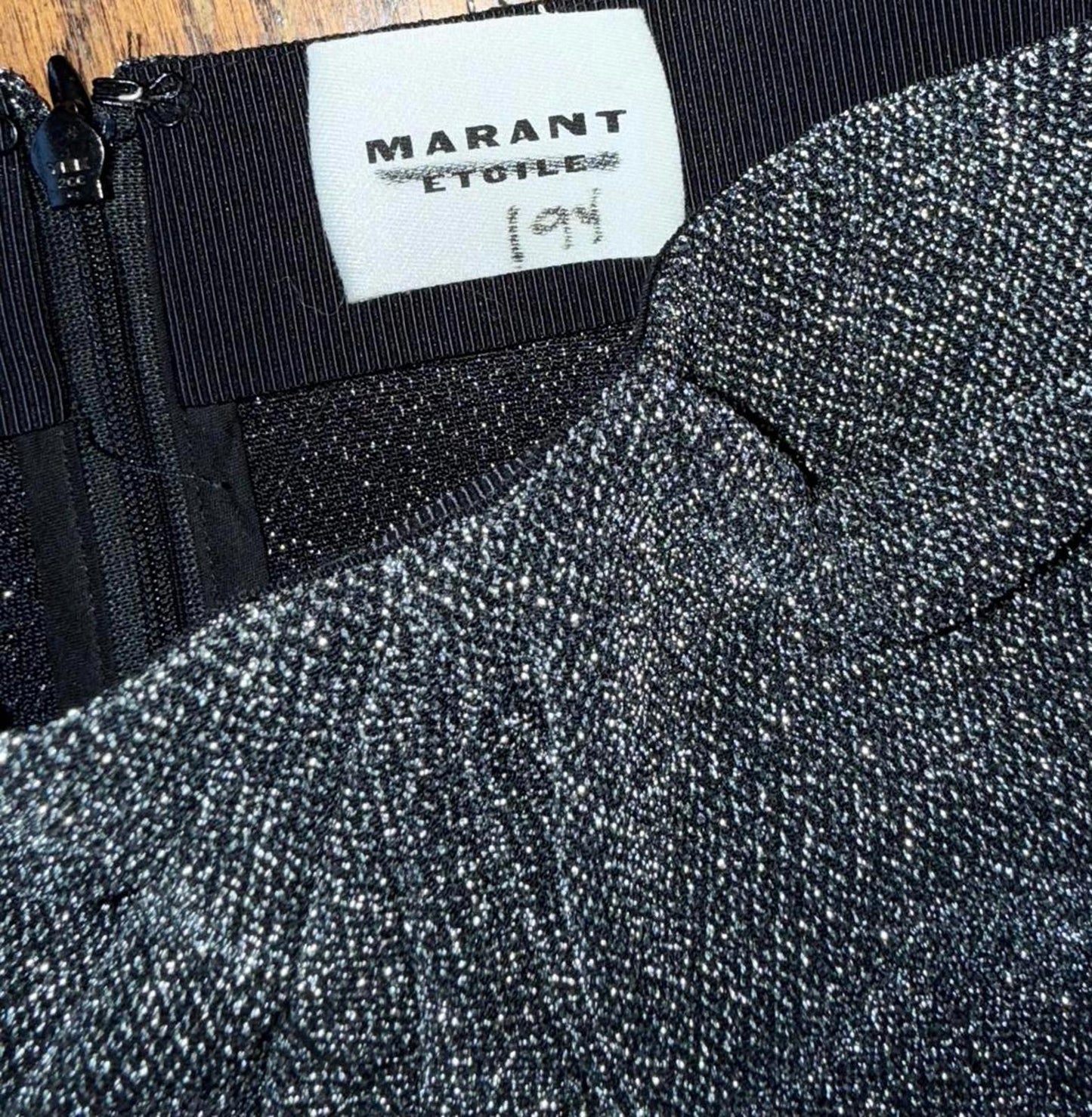 New Isabel Marant Etoile Metallic Knit Mini Skirt, EU 34