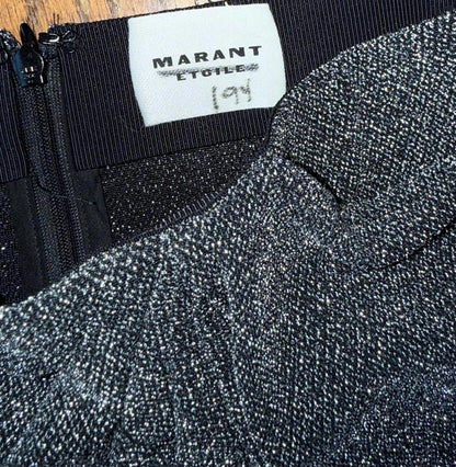 New Isabel Marant Etoile Metallic Knit Mini Skirt, EU 34