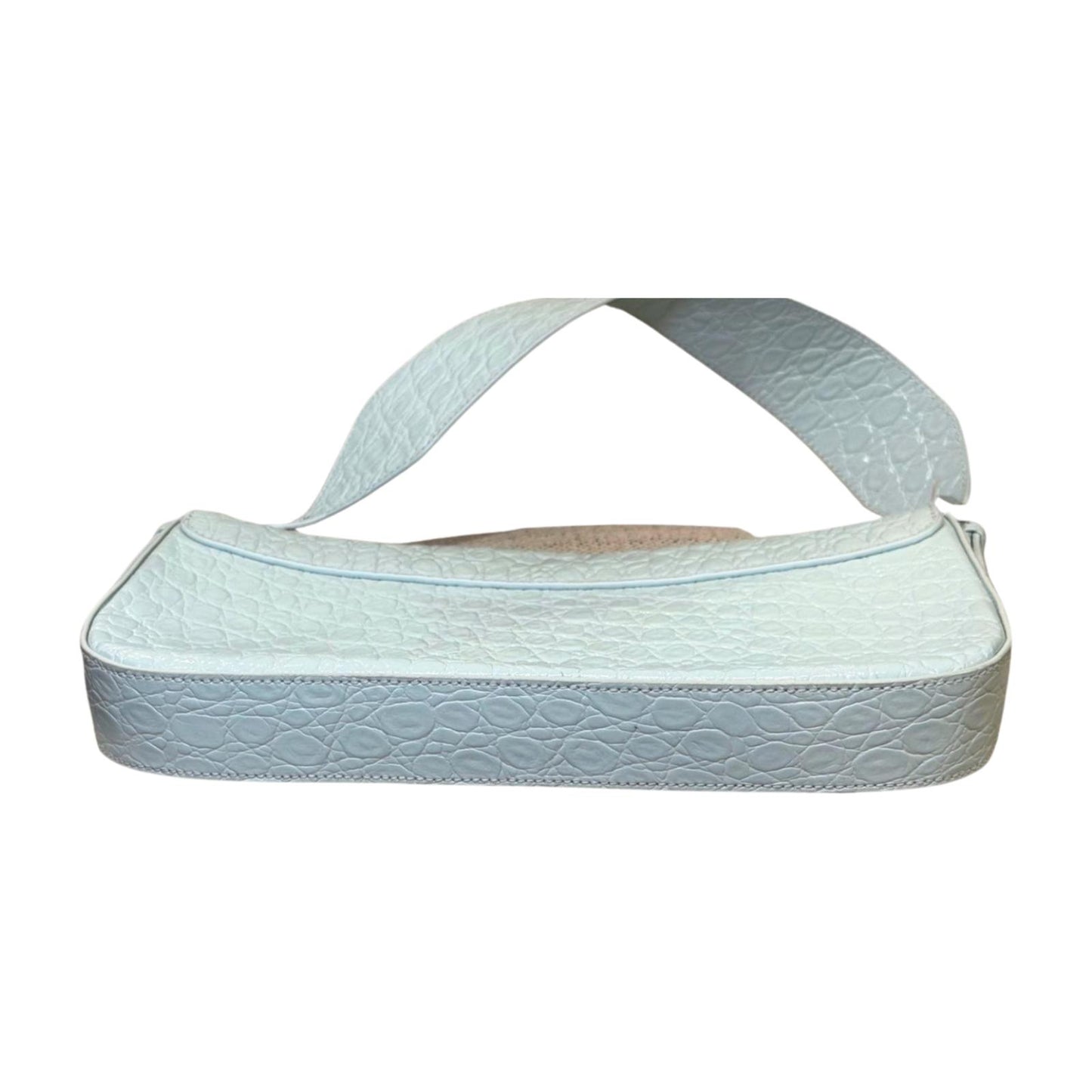 BY FAR Croc-Embossed Shoulder Bag – Icy Mint