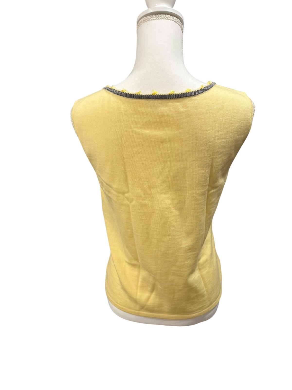 Escada Yellow Sleeveless Wool Knit Top, Size 38 (US Medium)