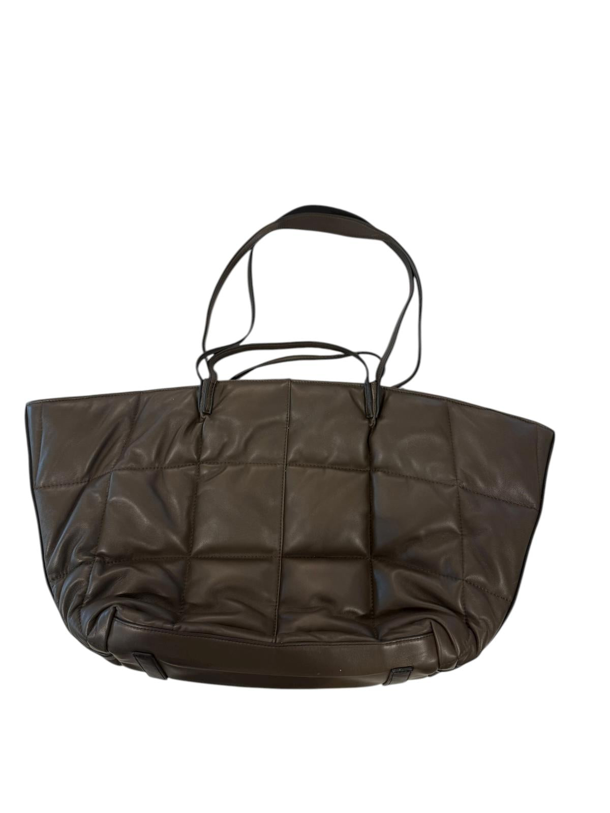 AllSaints Large Quilted Leather Tote, Brown (Oversized Carryall)