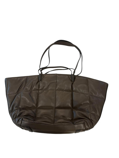 AllSaints Large Quilted Leather Tote, Brown (Oversized Carryall)