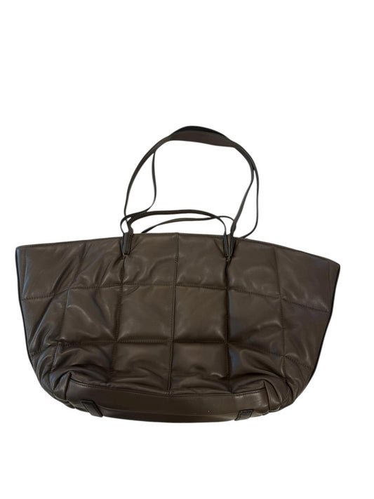 AllSaints Large Quilted Leather Tote, Brown (Oversized Carryall)