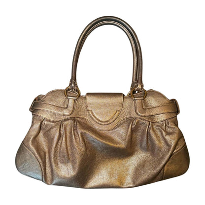 Salvatore Ferragamo Metallic Leather Gancini Tote