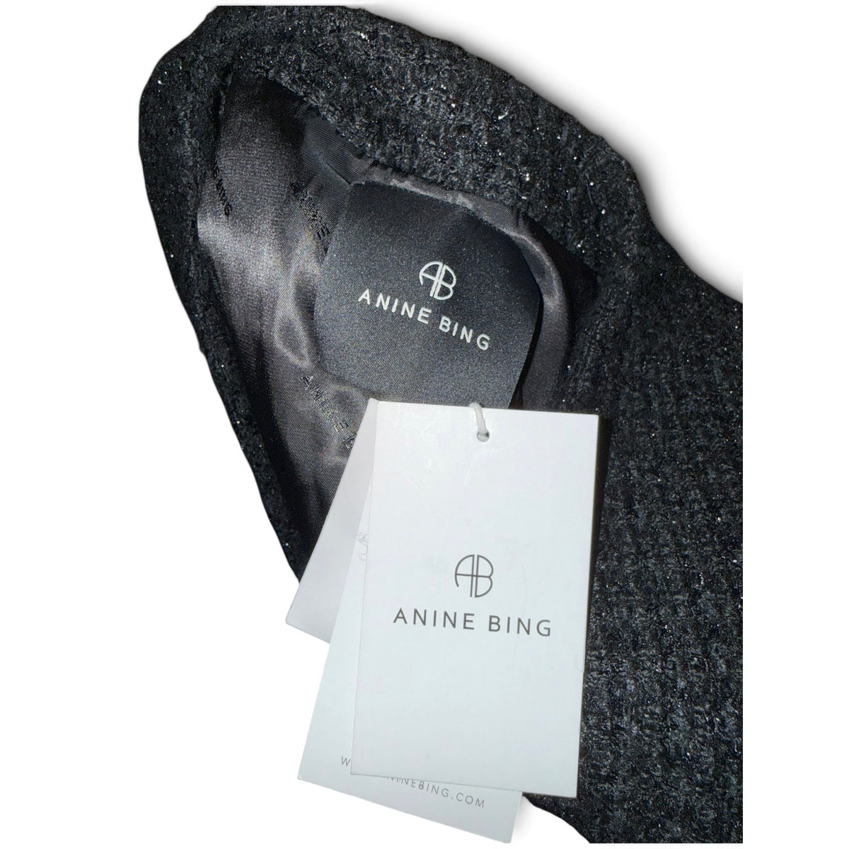 Anine Bing Dark Gray Textured Double-Breasted Blazer NWT