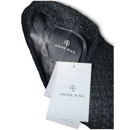 Anine Bing Dark Gray Textured Double-Breasted Blazer NWT