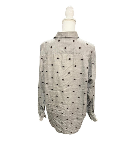 Celine Paris Polka Dot Button-Down Blouse, Size L