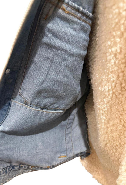 New BLANKNYC] Faux Shearling Denim Jacket – Size L