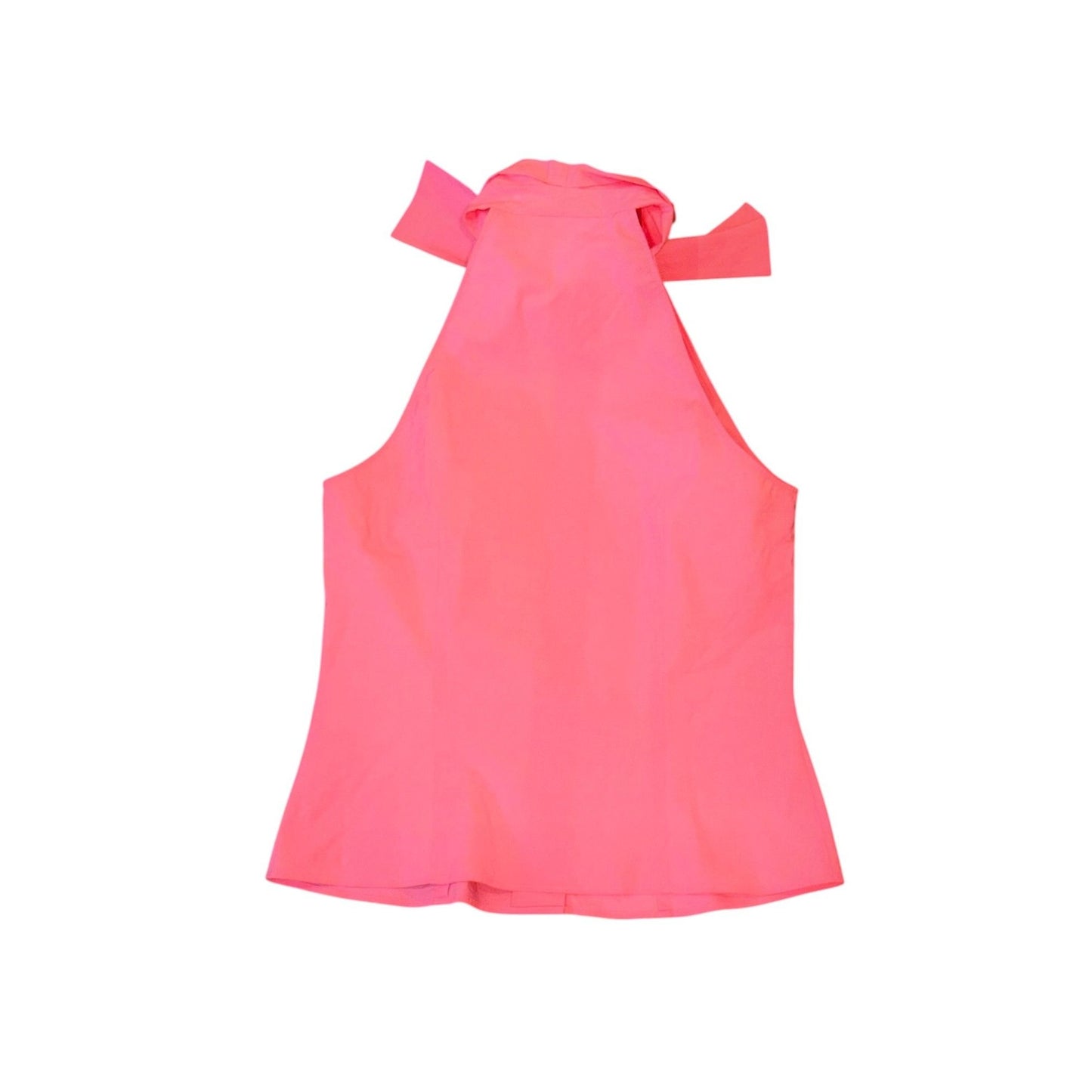 Moschino Pink Halter Neck Blouse With Bow Detail Size 40 100% Cotton