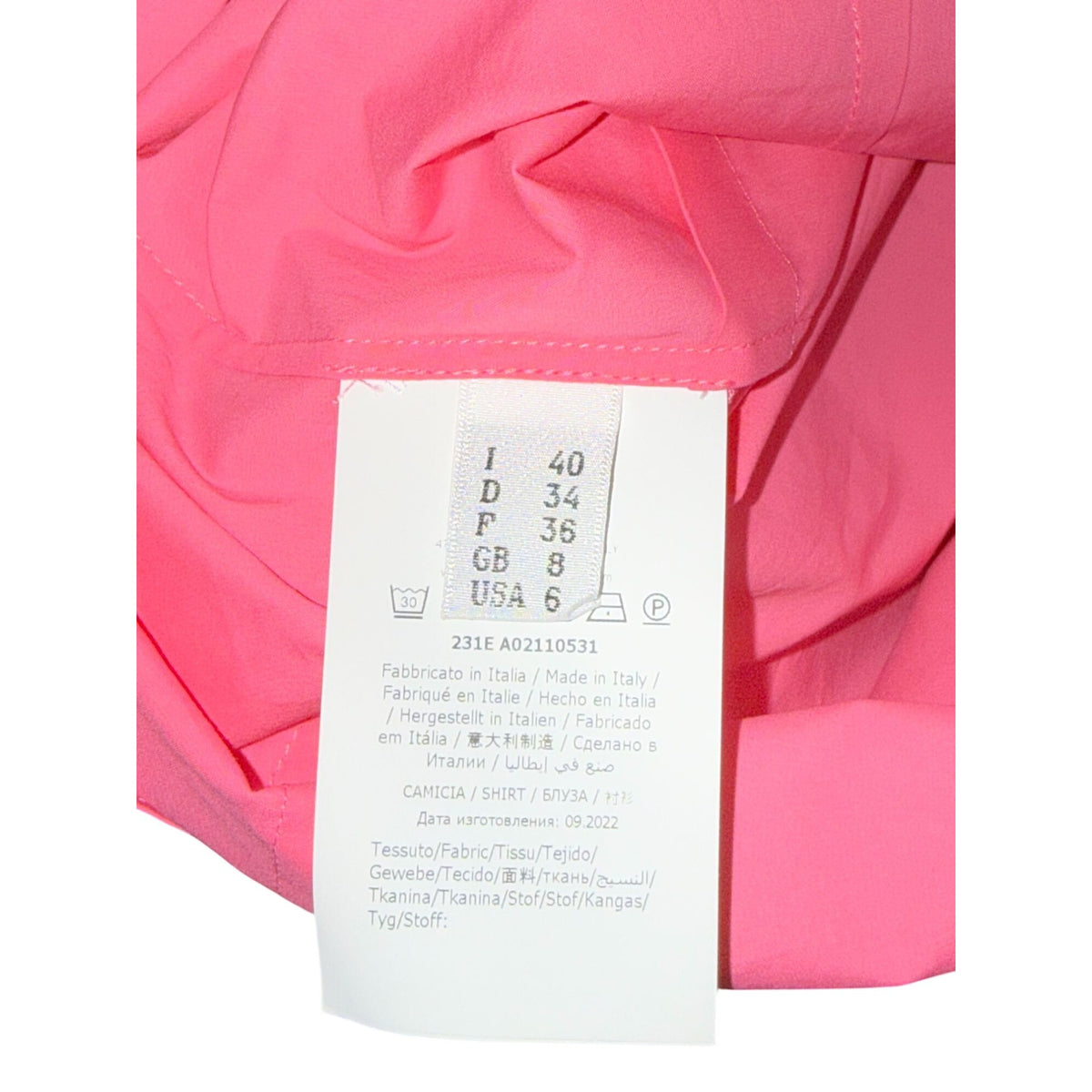Moschino Pink Halter Neck Blouse With Bow Detail Size 40 100% Cotton