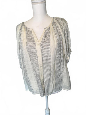 New Liverpool Striped Women's Blouse with Button Front, Medium