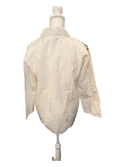 New Nazila Couture Women's White Button-Up Blouse, size small