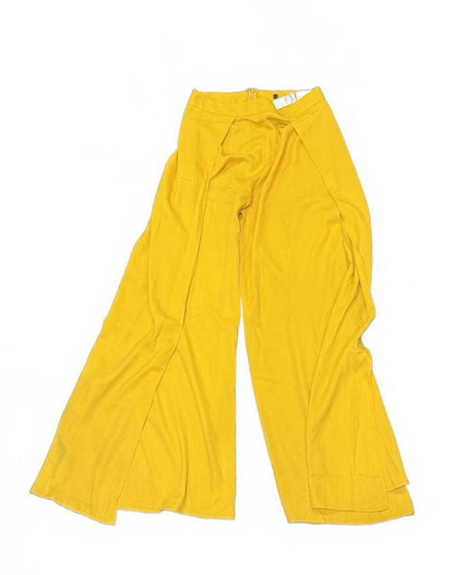 Lulus Mustard Yellow Wide Leg Pants, Size M