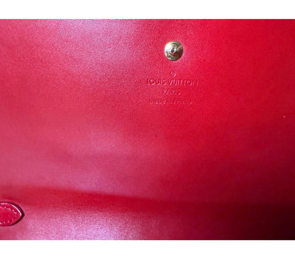 Louis Vuitton Red Monogram Vernis Wallet On Chain