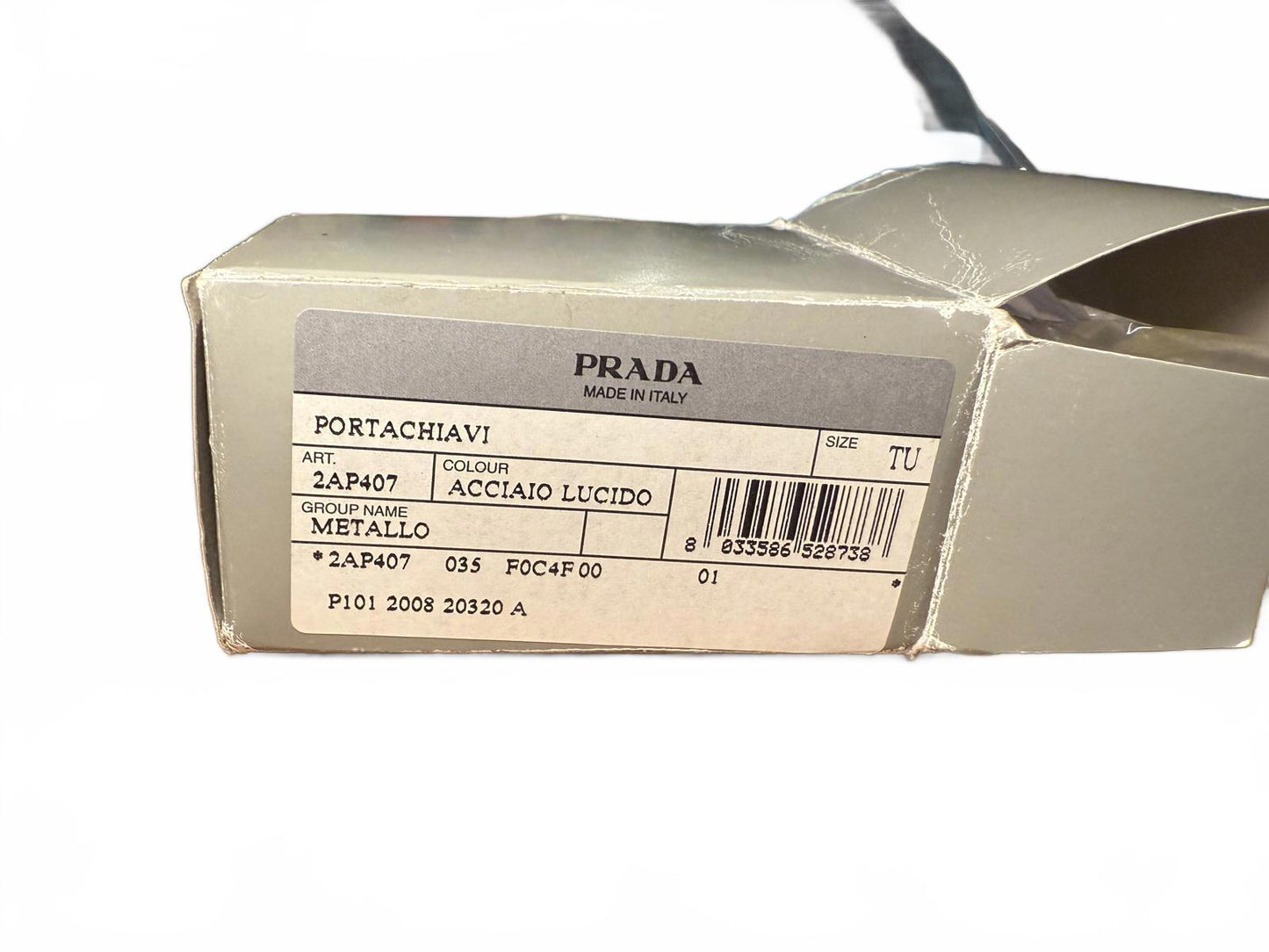 Prada Metal Keychain with Lock Charm