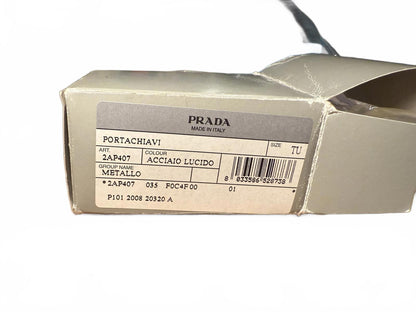 Prada Metal Keychain with Lock Charm