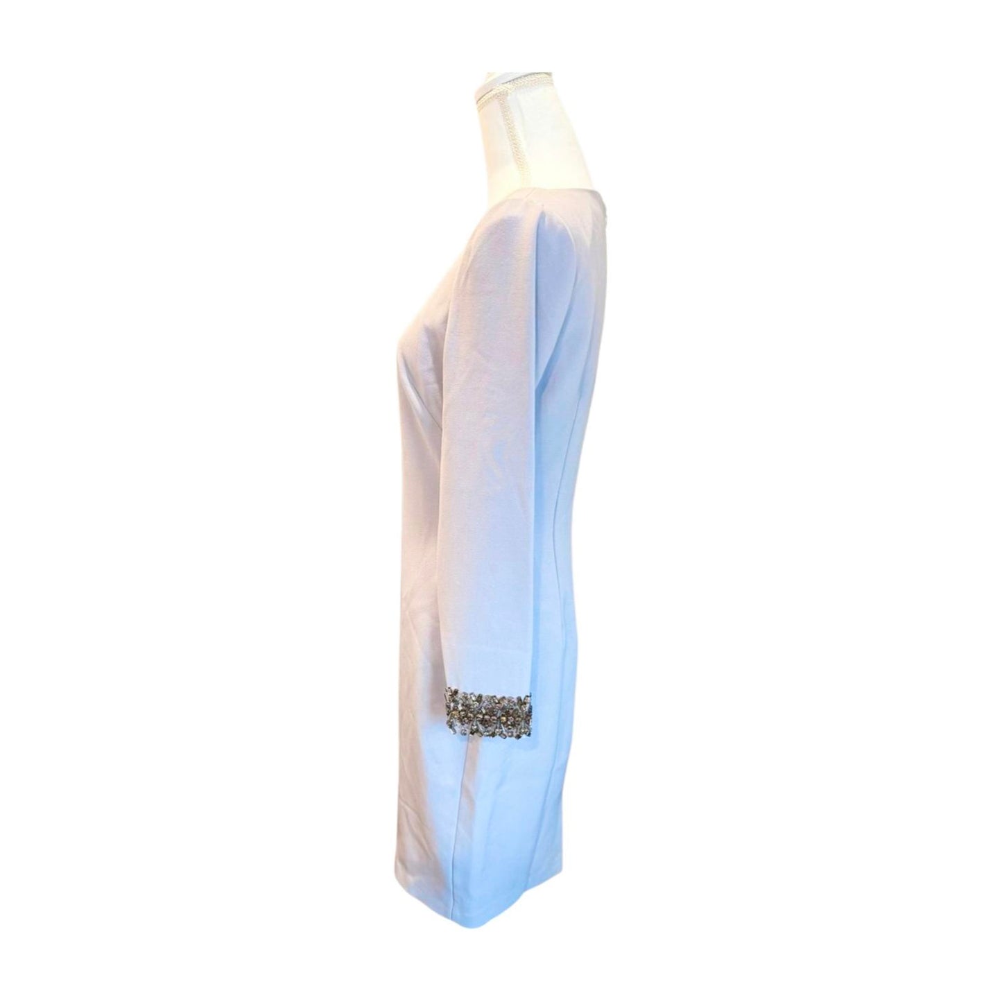 New Badgley Mischka Embellished Cuff Sheath Dress, size 8