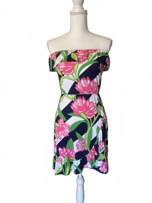 Lilly Pulitzer Floral Strapless Summer Dress, XS