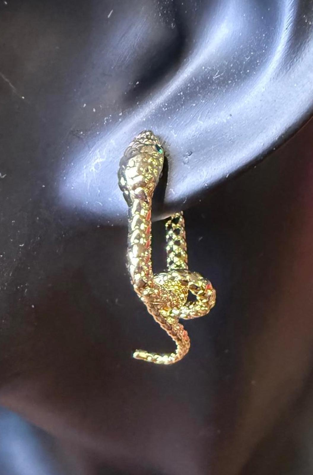 New Nazila Couture Gold Plated Snake Earrings
