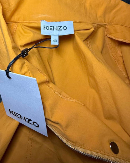 New Kenzo Women's Yellow Short Sleeve Dress with Drawstring Waist, Size 40