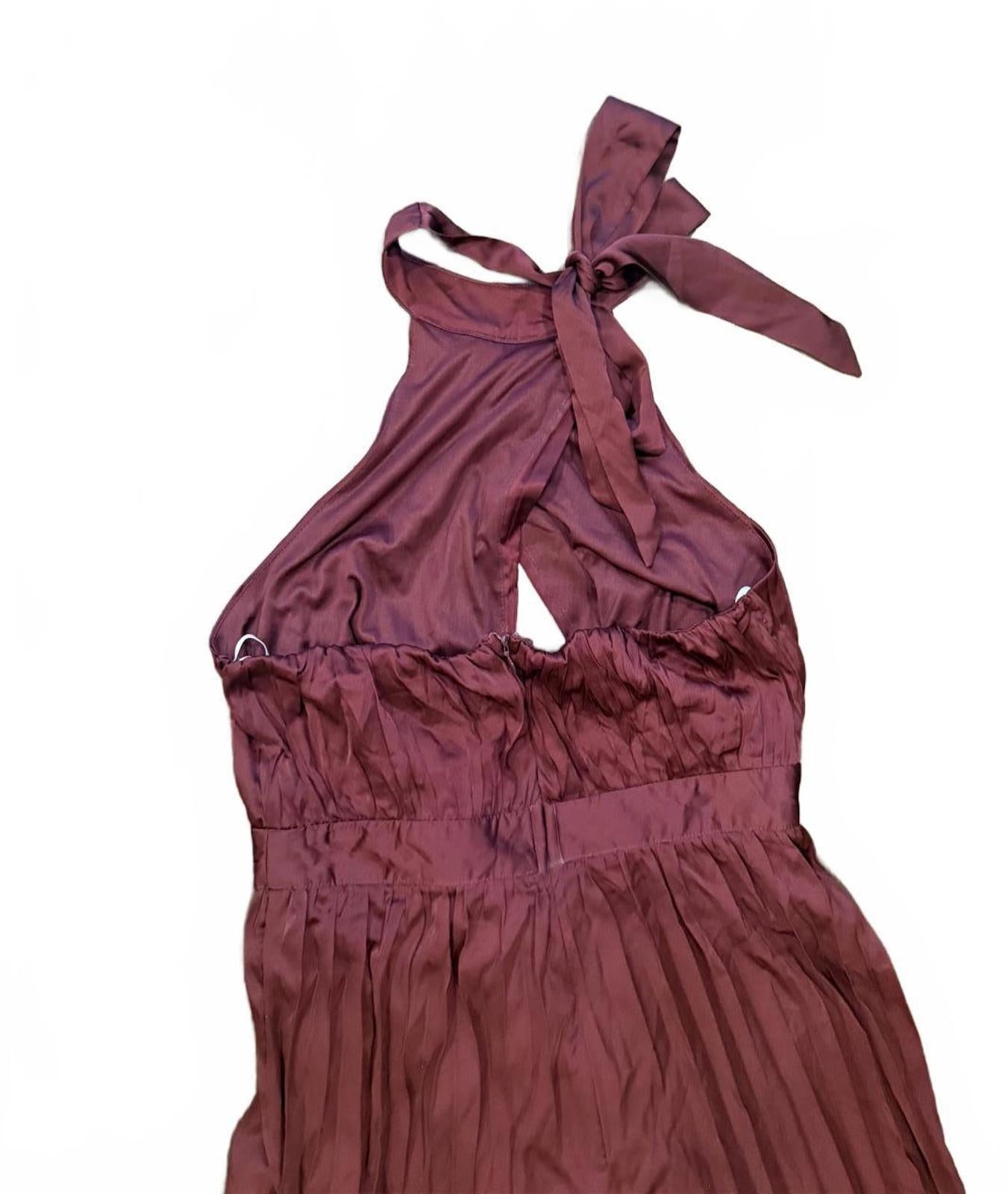 New Lulus Burgundy Halter Neck Jumpsuit