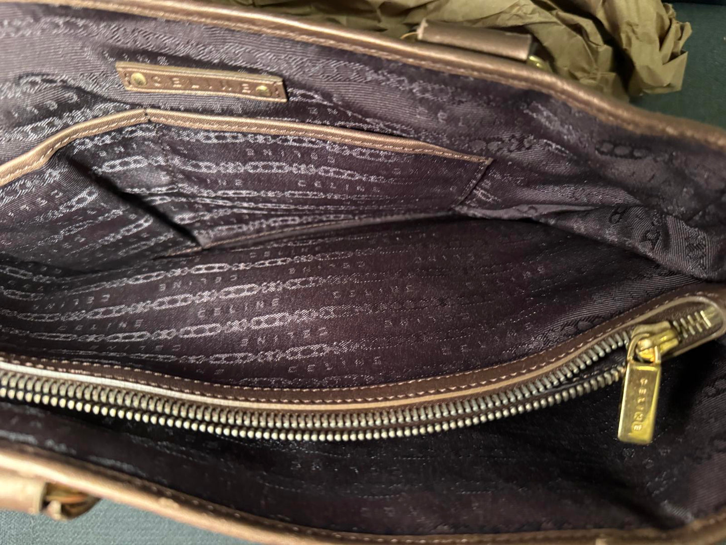 Celine Tan Suede and Leather Boogie Bag