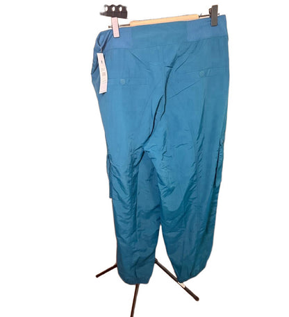 New Spiritual Gangster Taylor Cargo Pants, Women’s Large, Teal Blue
