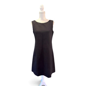 Lafayette 148 Black Sleeveless A-Line Dress With Seam Detailing Size S