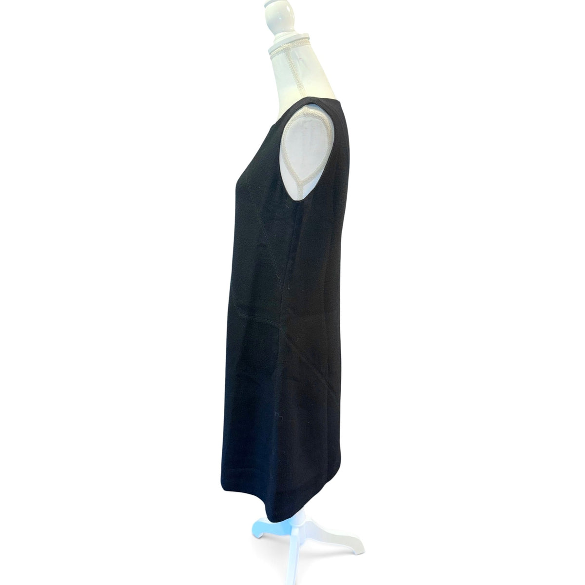 Lafayette 148 Black Sleeveless A-Line Dress With Seam Detailing Size S
