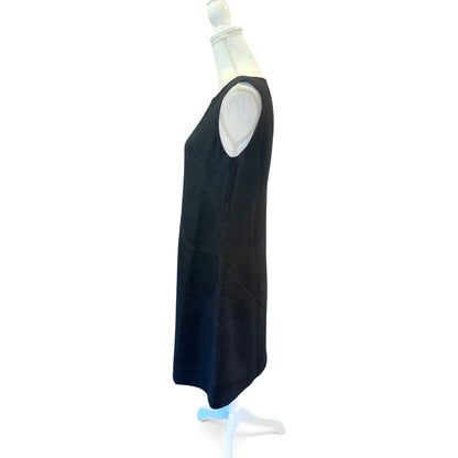 Lafayette 148 Black Sleeveless A-Line Dress With Seam Detailing Size S