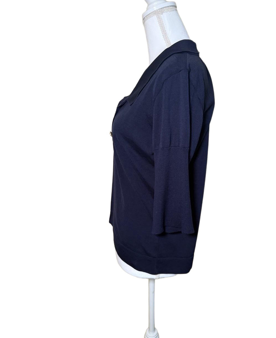 Chanel Polo Shirt, Women’s FR 42 (US 8–10), Navy Blue