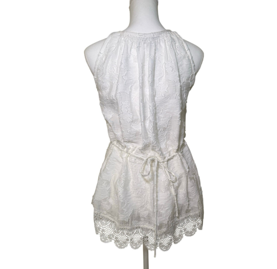 Derek Lam 10 Crosby Sleeveless Lace Hem Top, Size 6