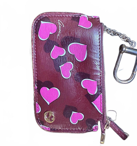 Gucci GG Heart Logo Key Pouch Cles - Red/Pink