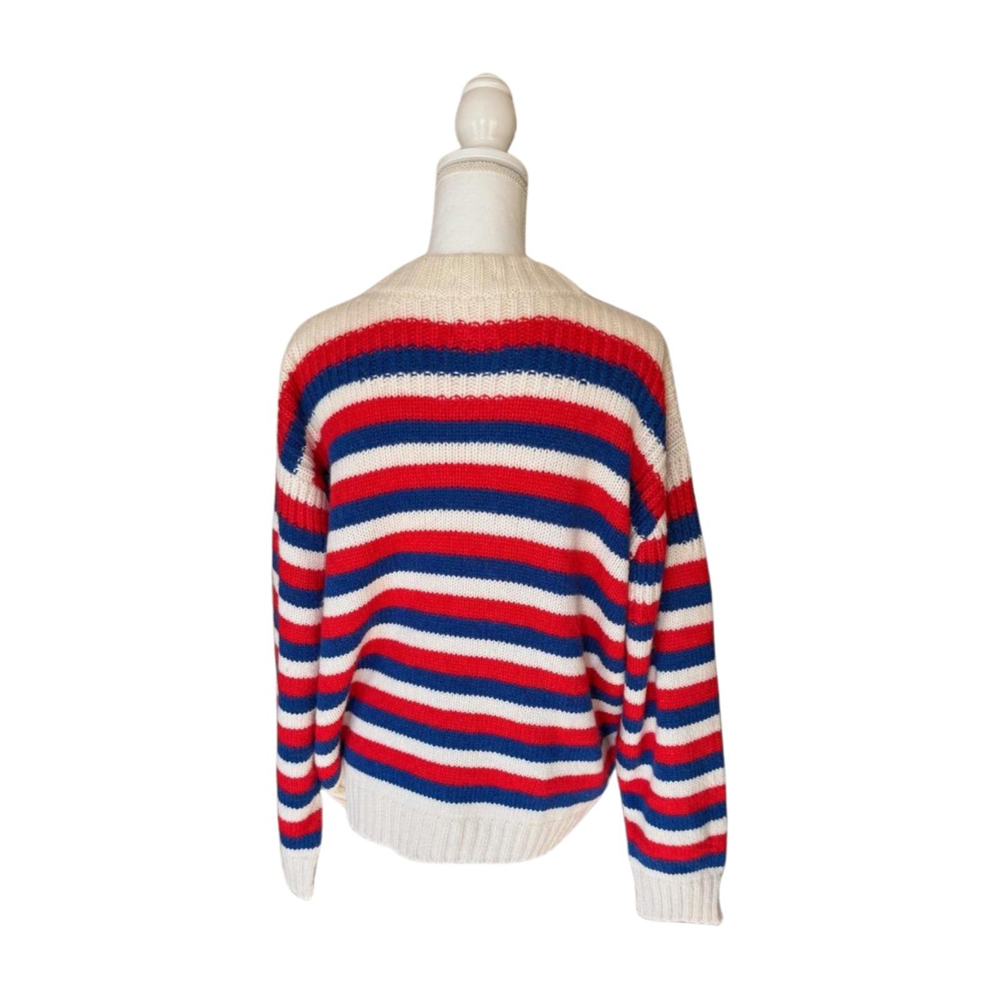 New Mother "Overboard" Striped Knit Sweater, Size Large