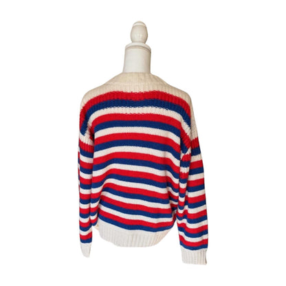 New Mother "Overboard" Striped Knit Sweater, Size Large