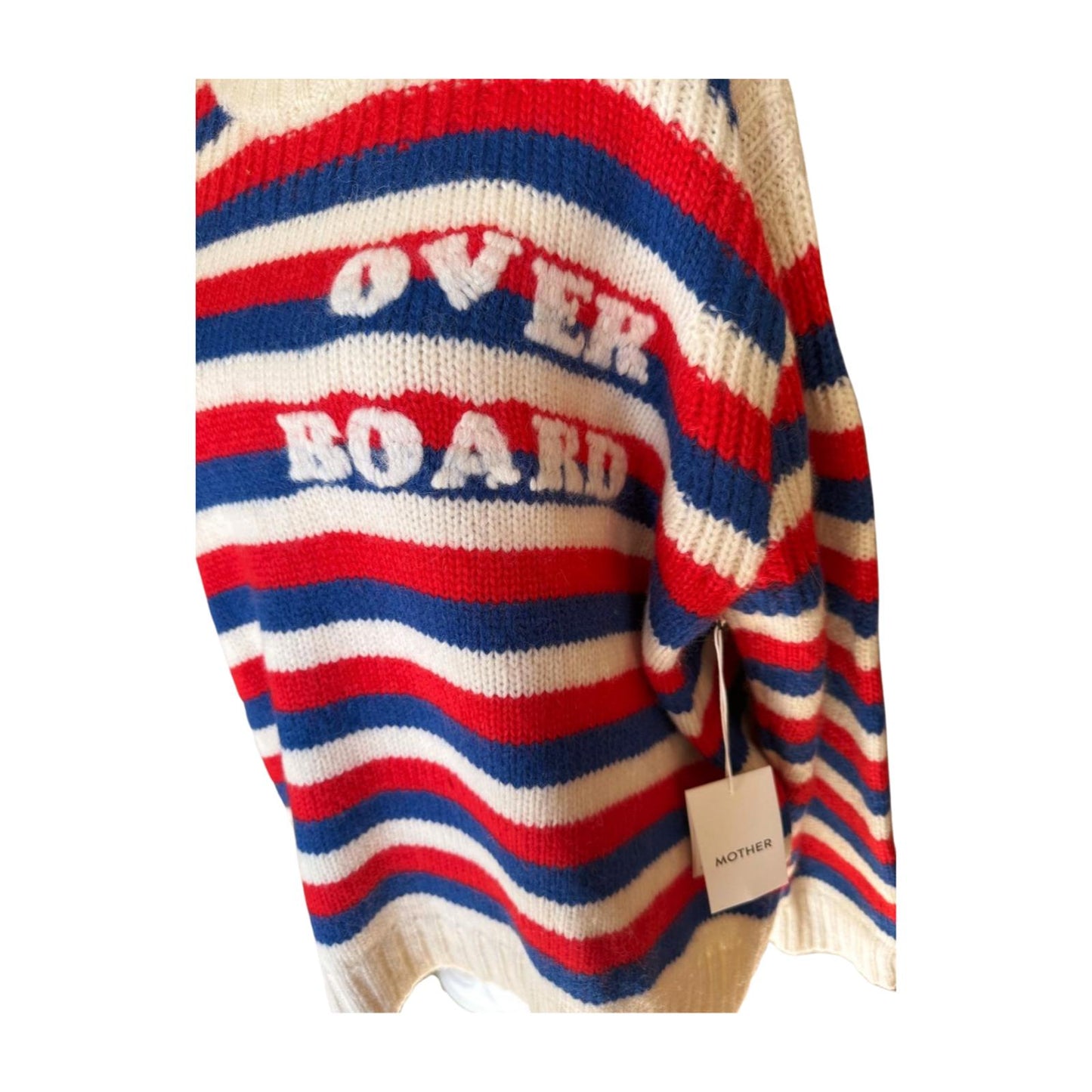 New Mother "Overboard" Striped Knit Sweater, Size Large