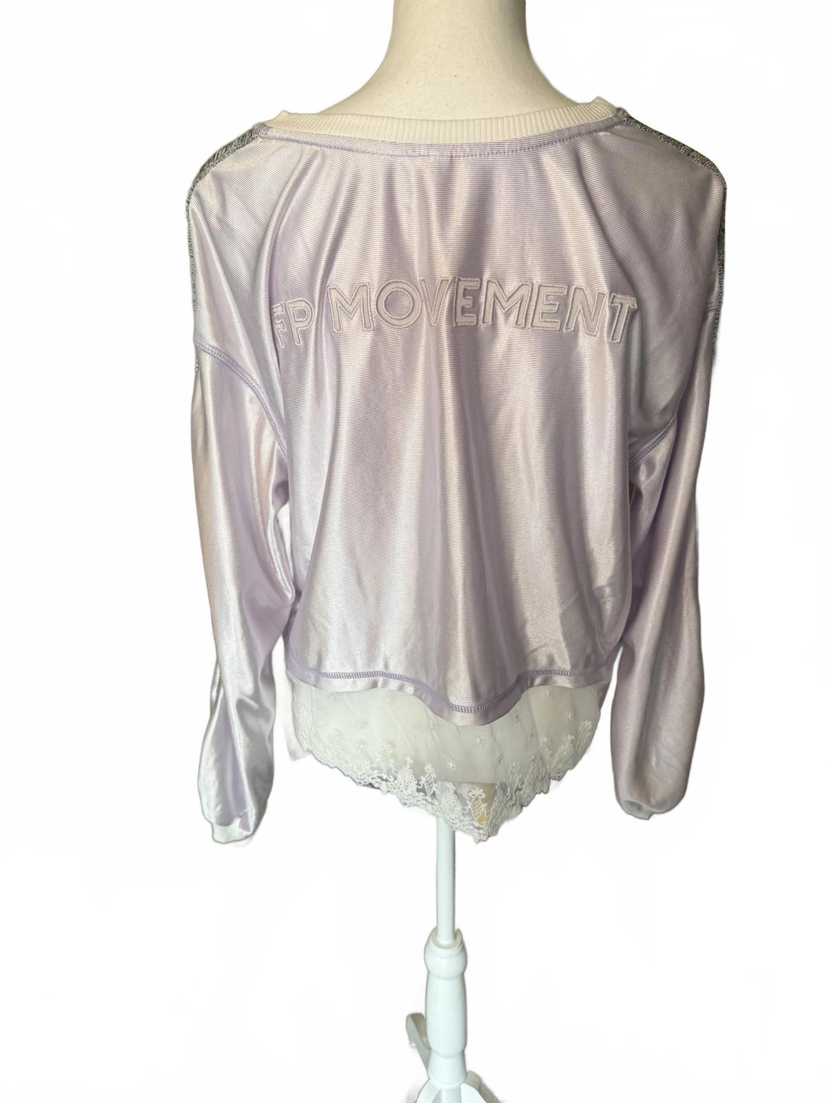 Free Movement Long Sleeve Women's Top with Embroidered Detail, Medium