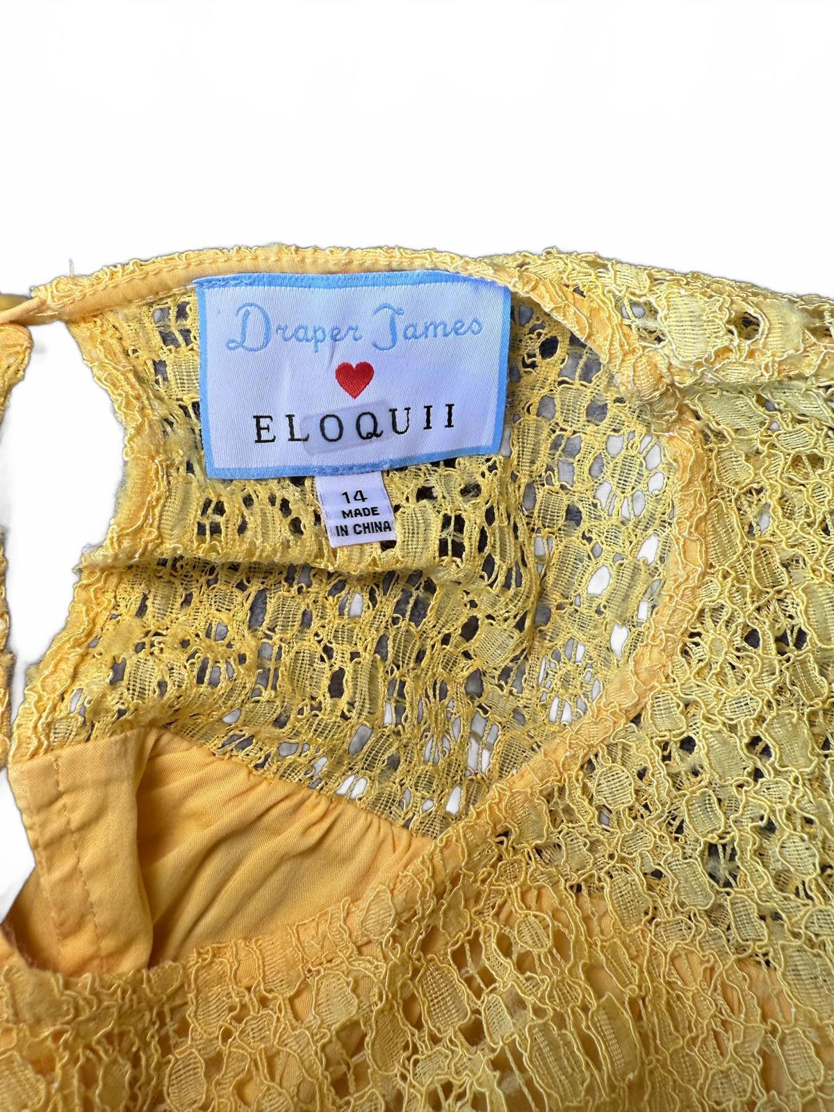 Draper James x Eloquii Yellow Long Sleeve Dress, size 14