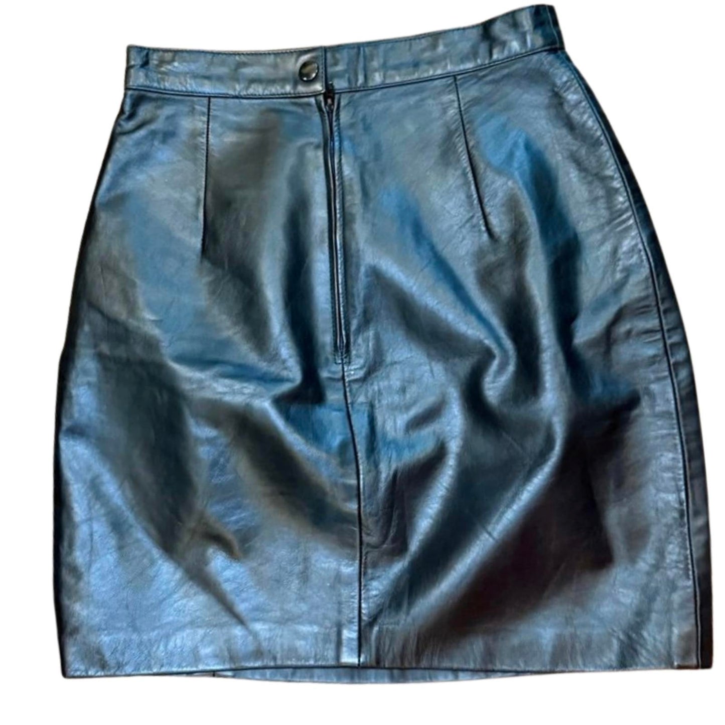 Wilsons Vintage Black Leather Mini Skirt, Size 6