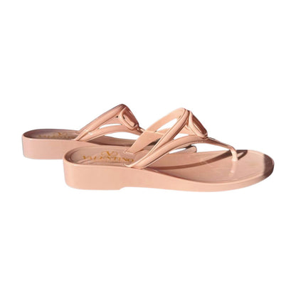 New Valentino Garavani Pink Logo Thong Sandals, size 38/US 7.5