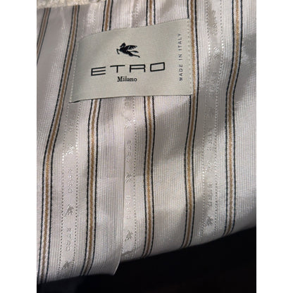 Etro Milano Womens Ivory Bouclé Double-Breasted Long Coat Made In Italy