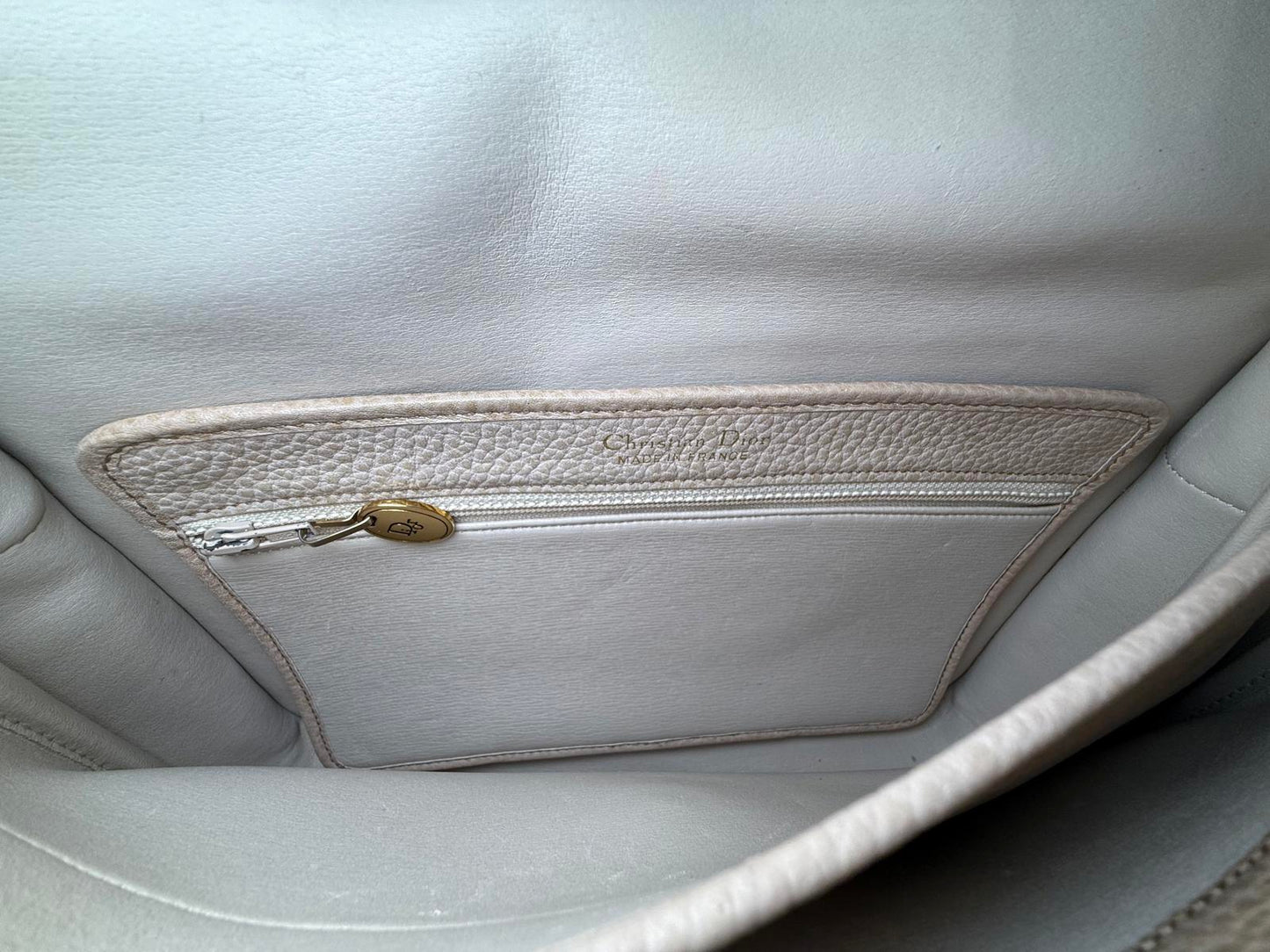 Christian Dior Beige Leather Shoulder Bag