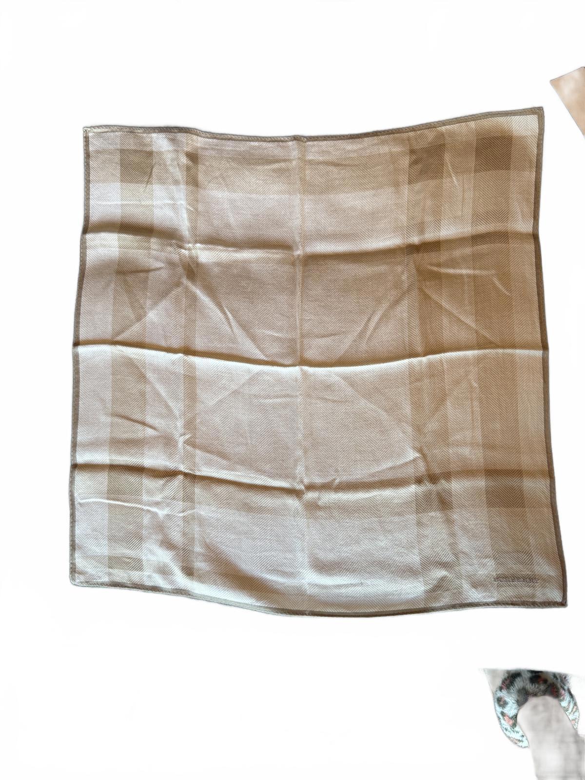 Burberry Beige Checkered Handkerchief