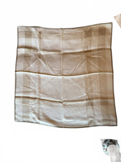 Burberry Beige Checkered Handkerchief
